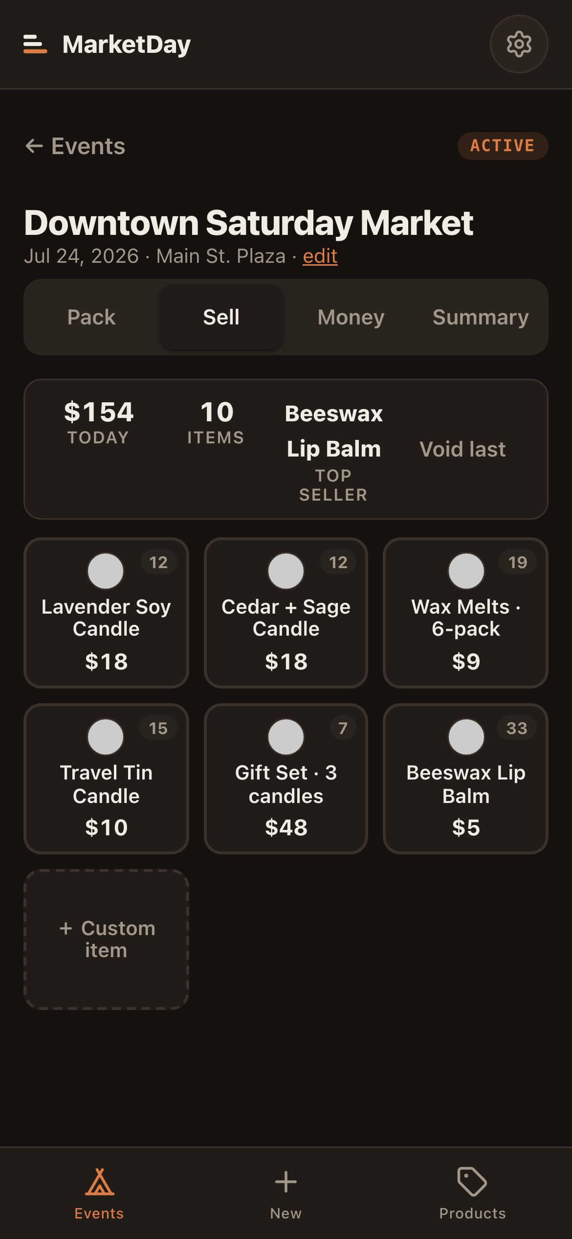 MarketDay — Quick sale